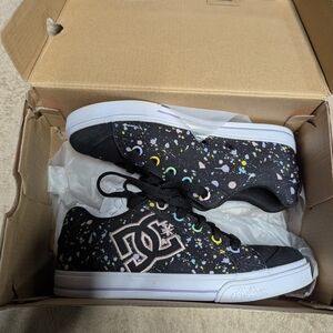DC Kids' Black and Multicolor Speckled Sneakers